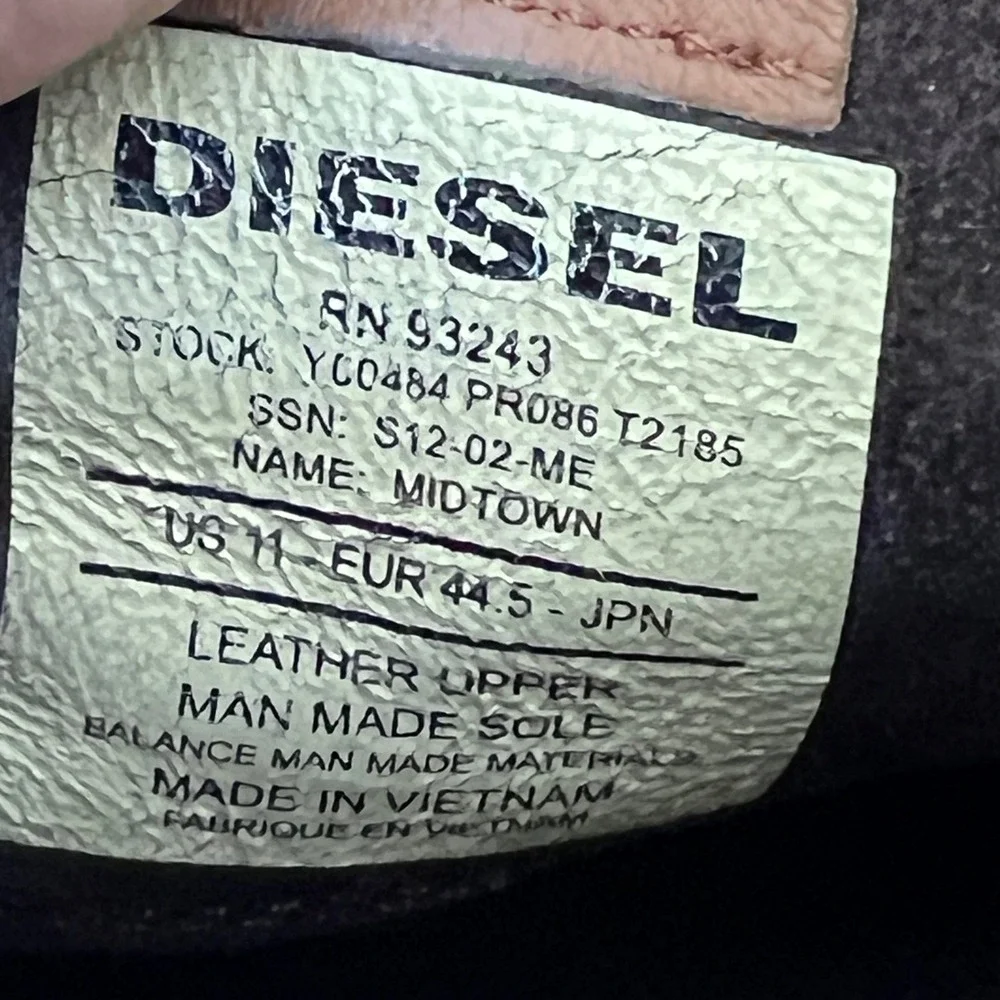 Diesel Men Midtown Brown Suede Leather Chukka Boots Size 11